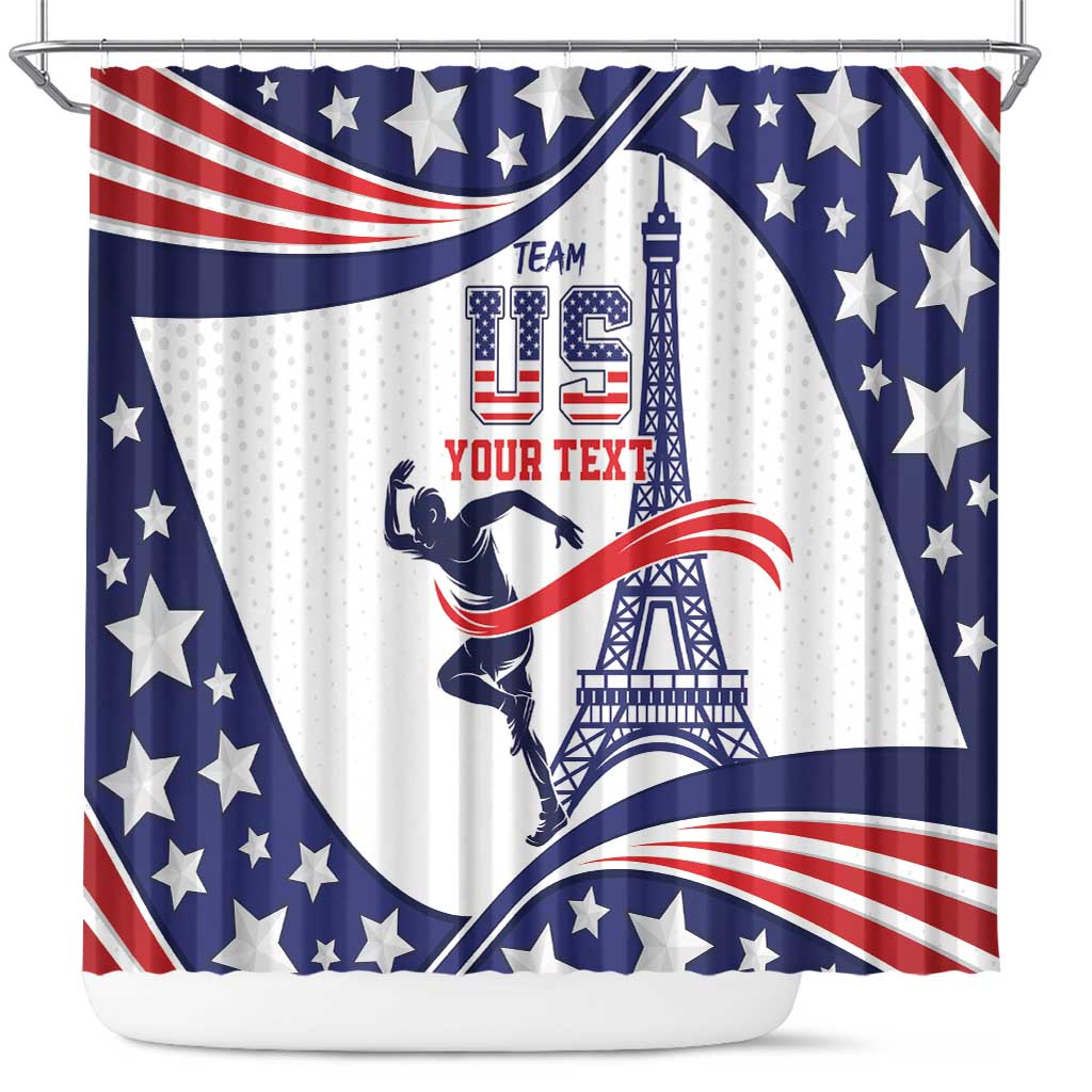 Personalized USA Athletics Shower Curtain One For All Summer Sport