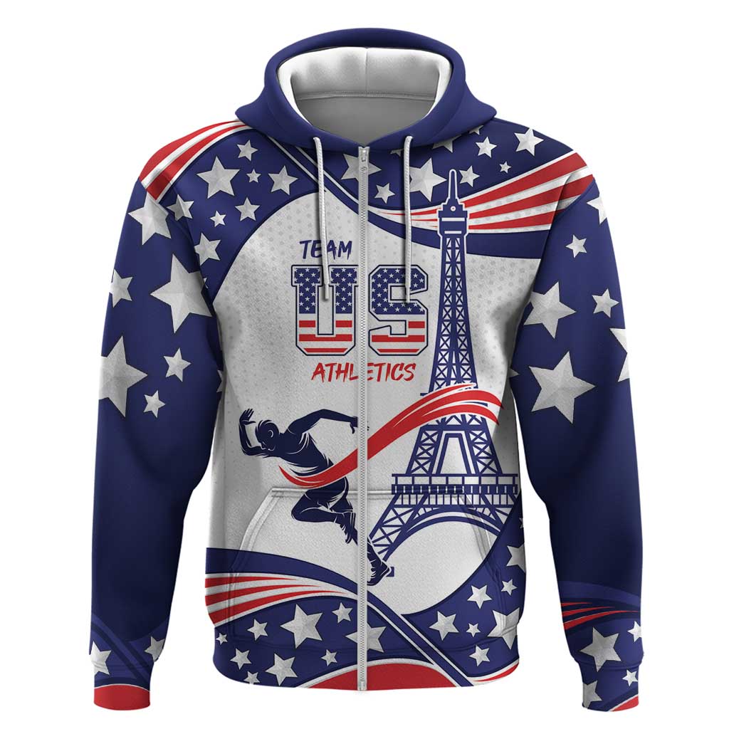 Personalized USA Athletics Zip Hoodie One For All Summer Sport - Wonder Print Shop