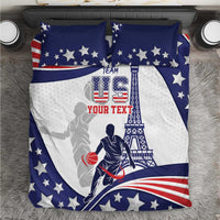 USA basketball bedding set: blue star pattern with basketball player and red stripes