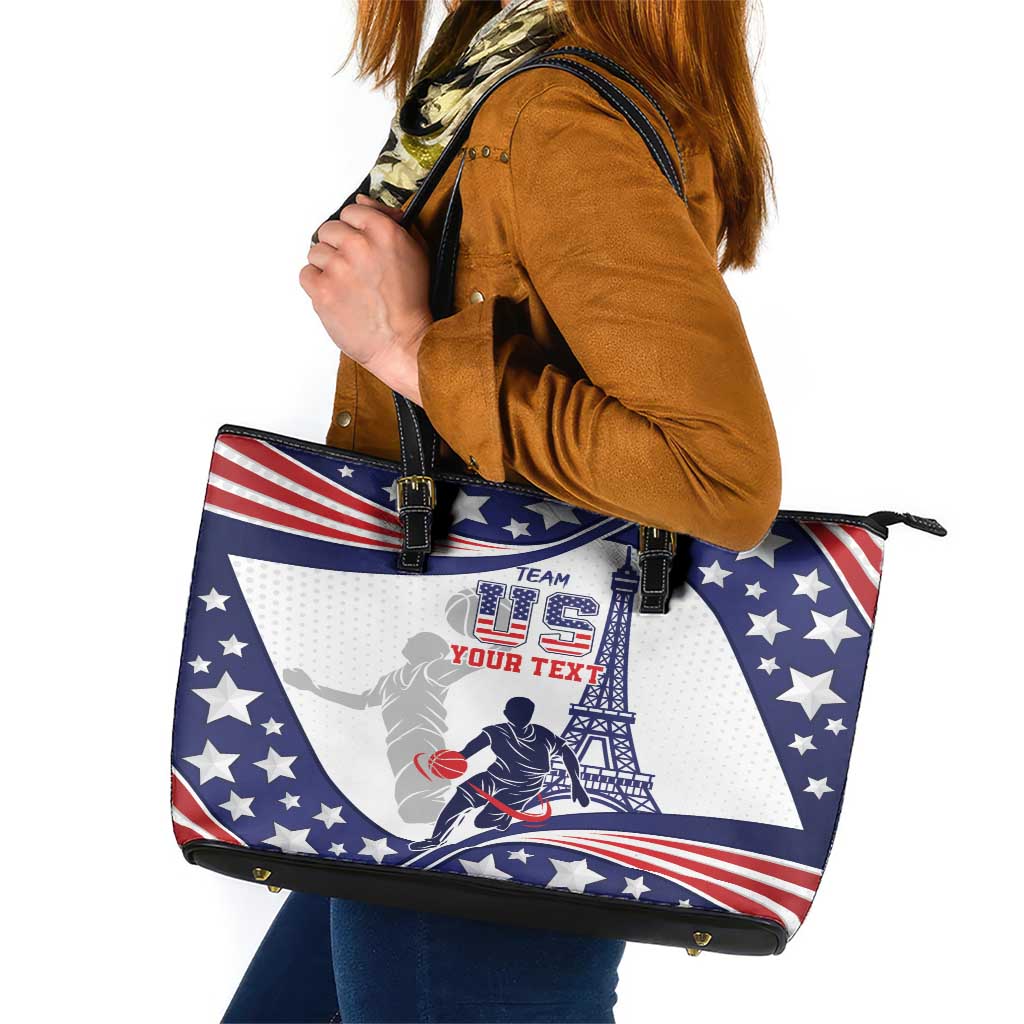 Personalized USA Basketball Leather Tote Bag One For All Summer Sport