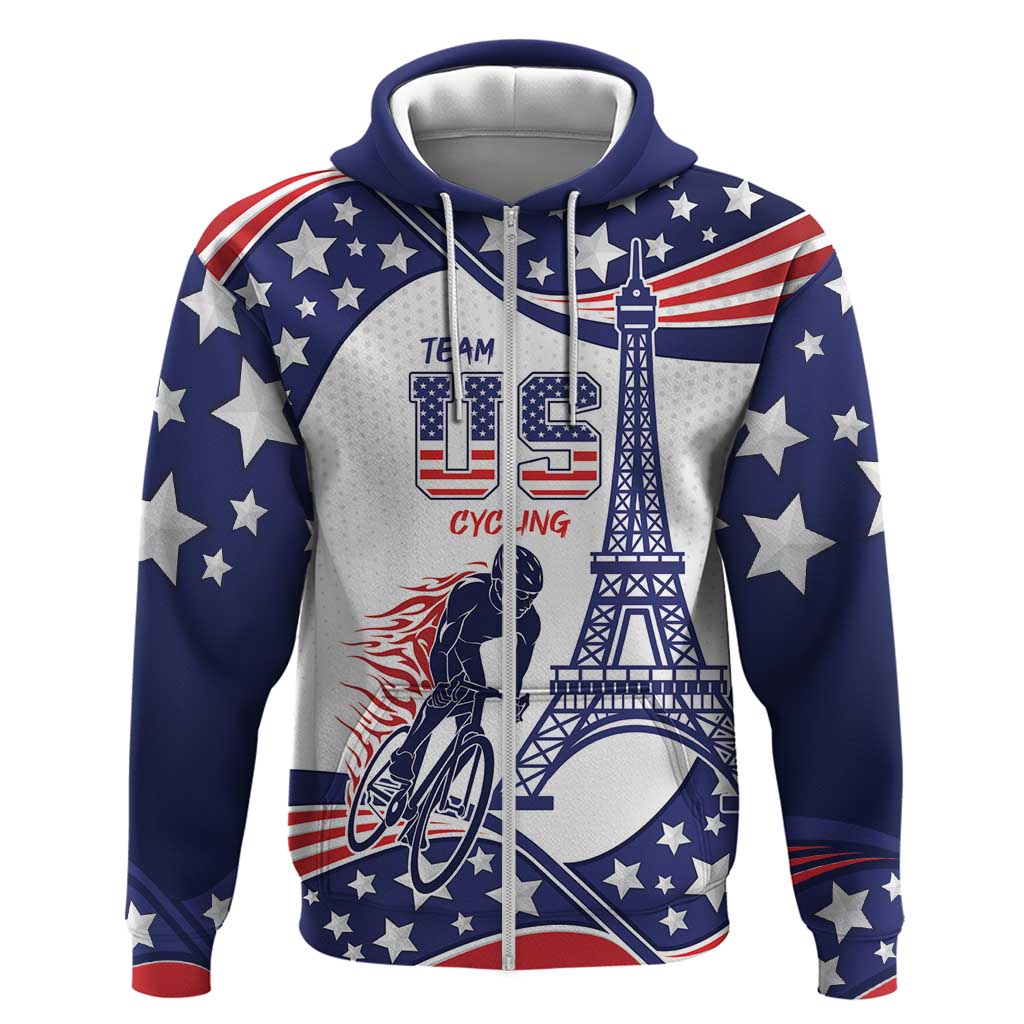 Personalized USA Cycling Zip Hoodie One For All Summer Sport - Wonder Print Shop