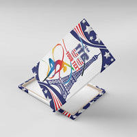 Blue USA gymnastics canvas wall art with star border and gymnast pose