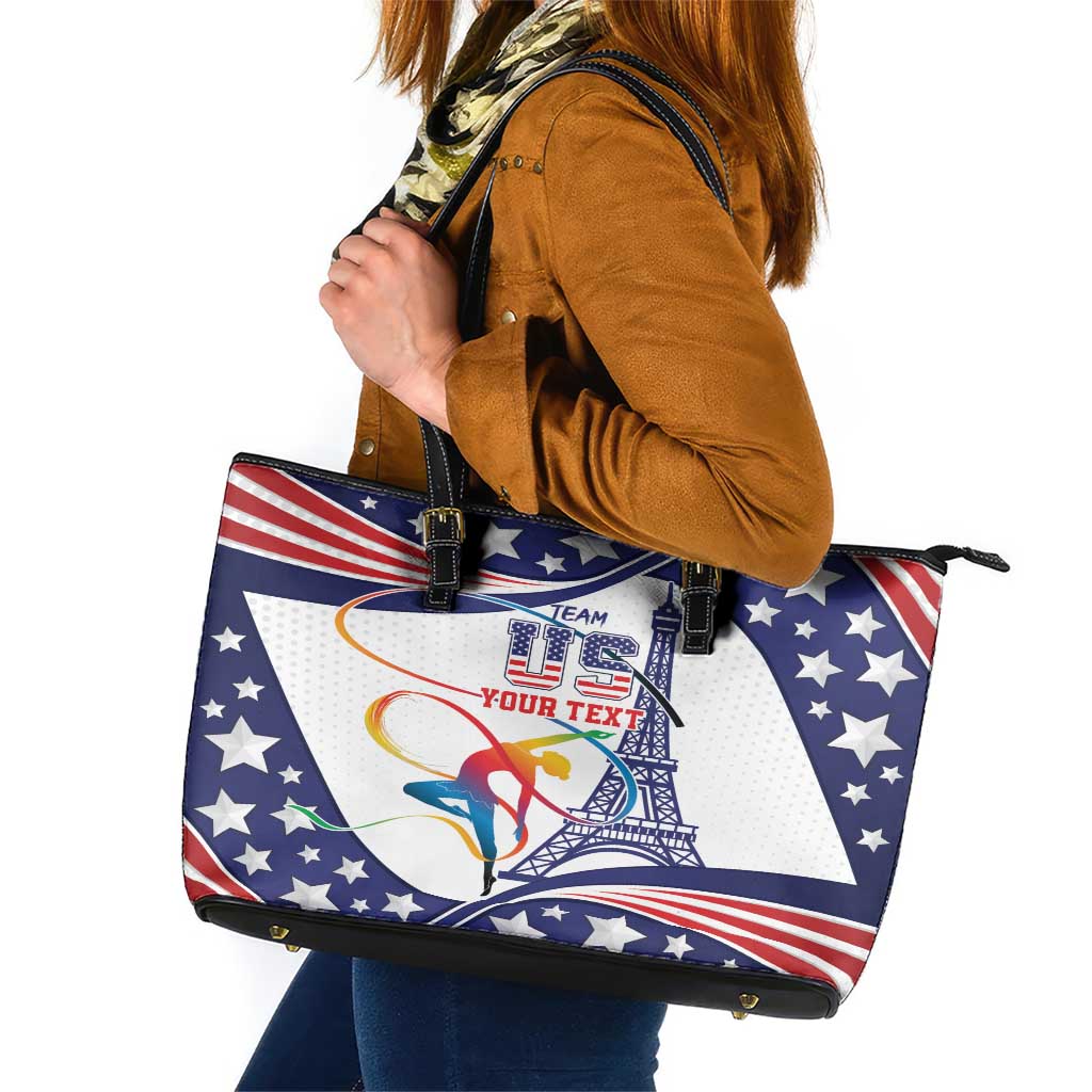 Personalized USA Gymnastics Leather Tote Bag One For All Summer Sport