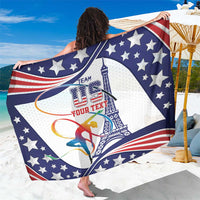 Gymnastics sarong folded view, navy stars and red-white stripes