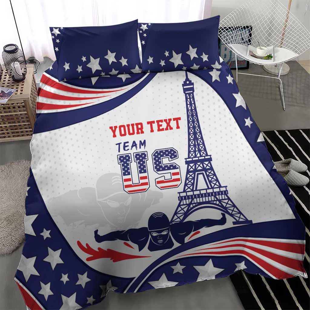 USA-themed bedding set showing blue star pillows and white/red/blue duvet