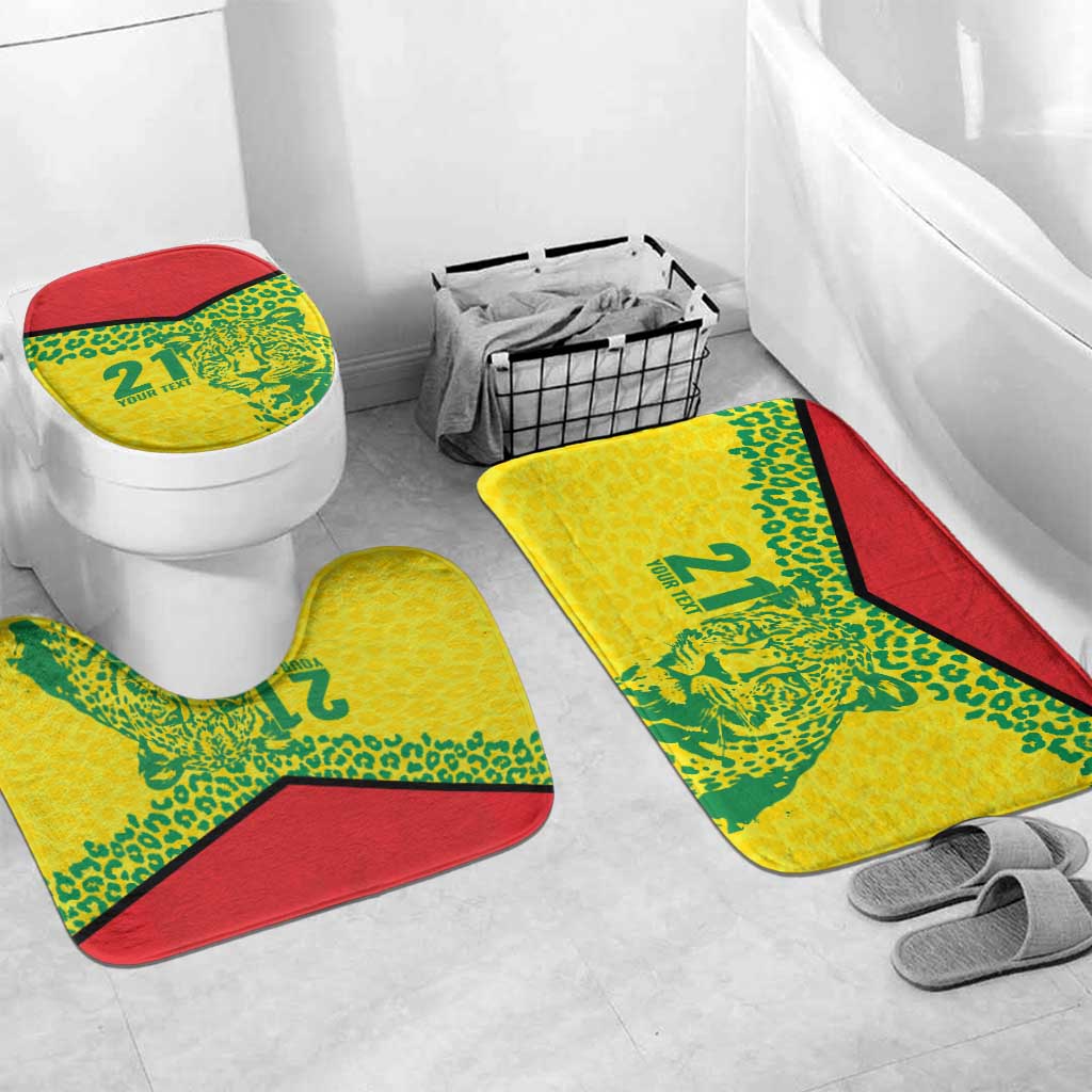 Custom Guyana Golden Jaguars Bathroom Set Heritage Flame Edition - Wonder Print Shop