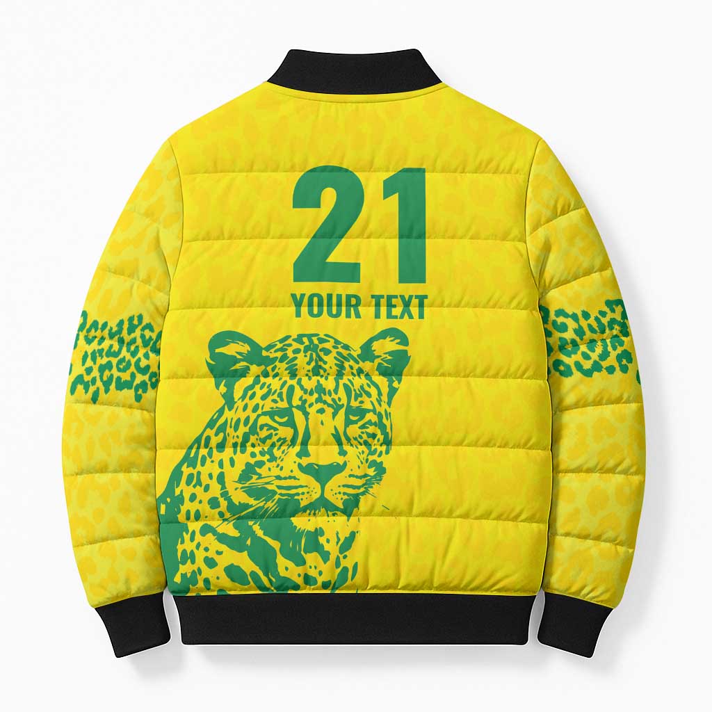 Custom Guyana Golden Jaguars Bomber Puffer Jacket Heritage Flame Edition - Wonder Print Shop