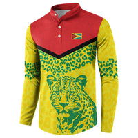 Custom Guyana Golden Jaguars Button Sweatshirt Heritage Flame Edition - Wonder Print Shop