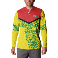 Custom Guyana Golden Jaguars Button Sweatshirt Heritage Flame Edition - Wonder Print Shop