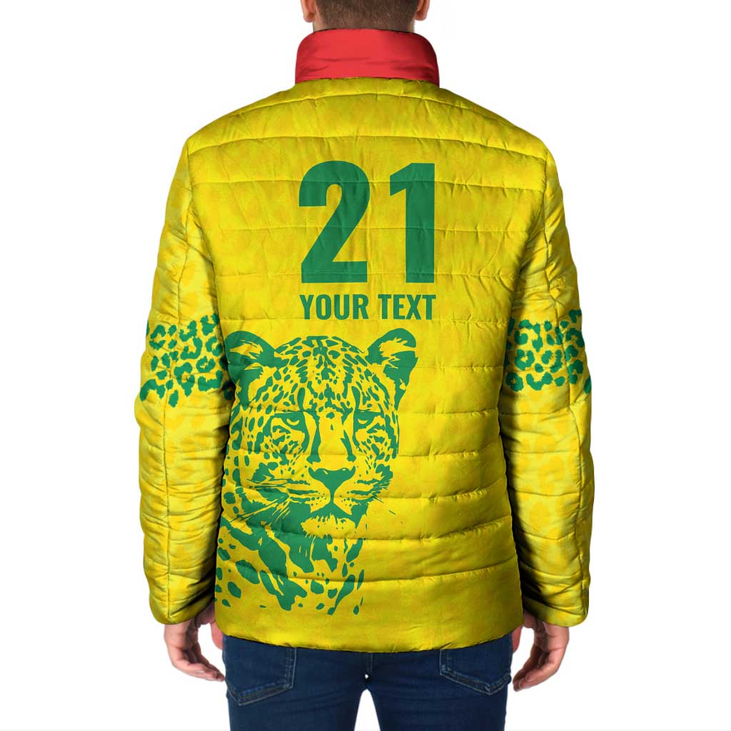 Custom Guyana Golden Jaguars Padded Jacket Heritage Flame Edition - Wonder Print Shop
