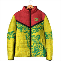 Custom Guyana Golden Jaguars Padded Jacket Heritage Flame Edition - Wonder Print Shop