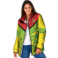 Custom Guyana Golden Jaguars Padded Jacket Heritage Flame Edition - Wonder Print Shop