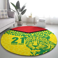 Custom Guyana Golden Jaguars Round Carpet Heritage Flame Edition - Wonder Print Shop