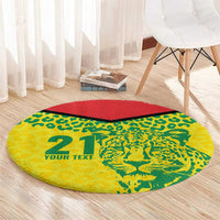 Custom Guyana Golden Jaguars Round Carpet Heritage Flame Edition - Wonder Print Shop