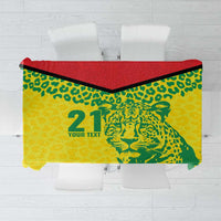 Custom Guyana Golden Jaguars Tablecloth Heritage Flame Edition - Wonder Print Shop