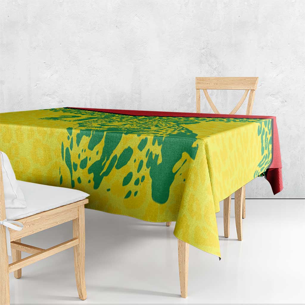 Custom Guyana Golden Jaguars Tablecloth Heritage Flame Edition - Wonder Print Shop