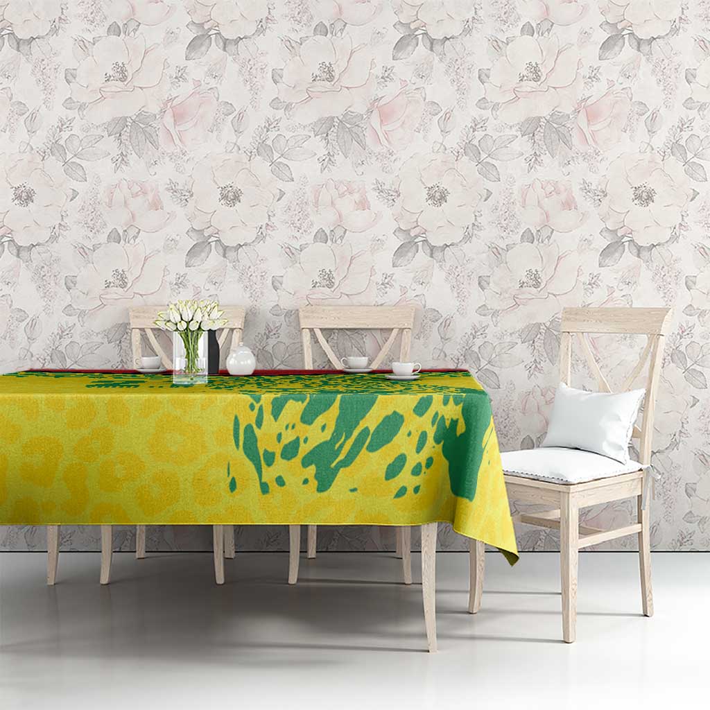 Custom Guyana Golden Jaguars Tablecloth Heritage Flame Edition - Wonder Print Shop