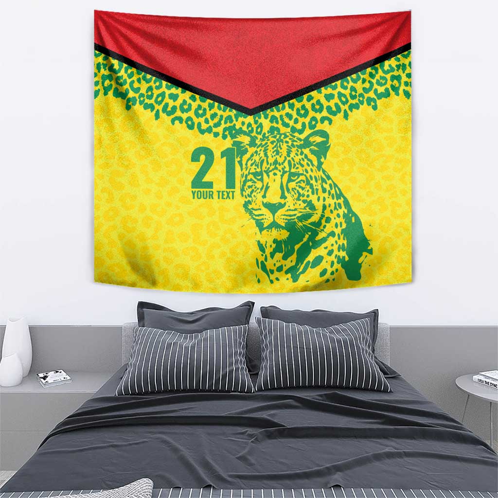 Custom Guyana Golden Jaguars Tapestry Heritage Flame Edition - Wonder Print Shop