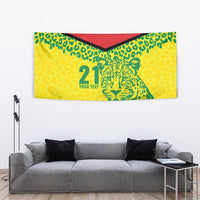Custom Guyana Golden Jaguars Tapestry Heritage Flame Edition - Wonder Print Shop