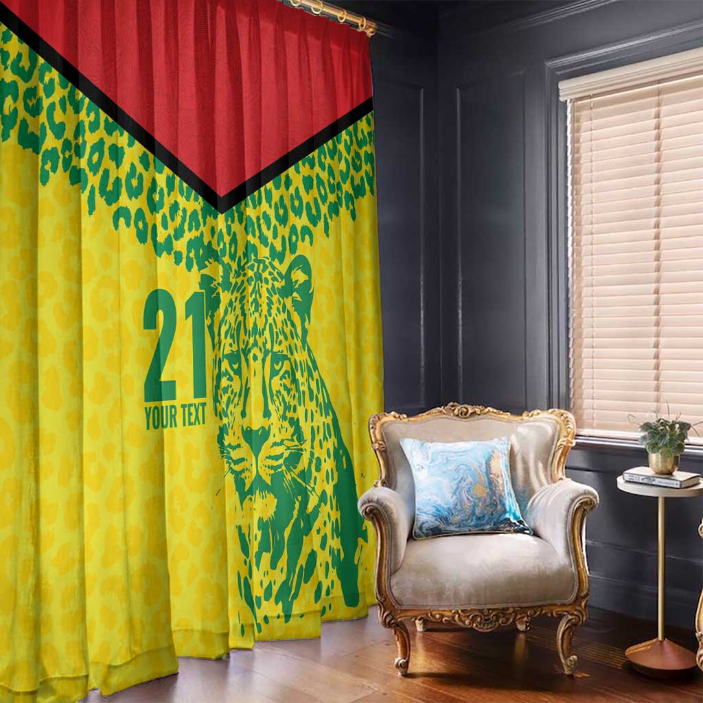 Custom Guyana Golden Jaguars Window Curtain Heritage Flame Edition - Wonder Print Shop