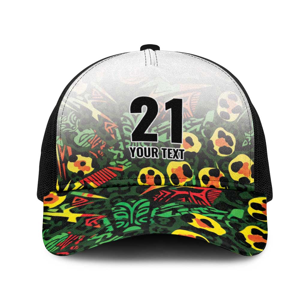 Custom Guyana Football Baseball Net Cap Spirit of the Jaguar - White - Wonder Print Shop