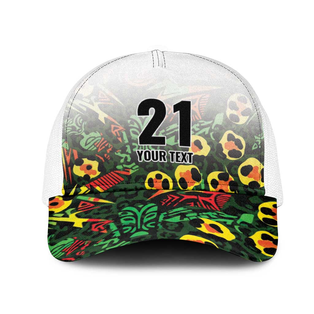 Custom Guyana Football Mesh Trucker Cap Spirit of the Jaguar - White - Wonder Print Shop