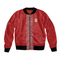 World Football 2026 Egypt Custom Bomber Jacket Red Ancient Egyptian Hieroglyphs - Wonder Print Shop
