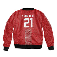 World Football 2026 Egypt Custom Bomber Jacket Red Ancient Egyptian Hieroglyphs - Wonder Print Shop
