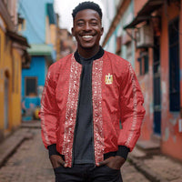 World Football 2026 Egypt Custom Bomber Jacket Red Ancient Egyptian Hieroglyphs - Wonder Print Shop