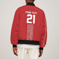 World Football 2026 Egypt Custom Bomber Jacket Red Ancient Egyptian Hieroglyphs - Wonder Print Shop