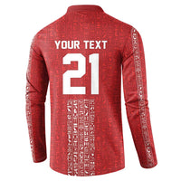 World Football 2026 Egypt Custom Button Sweatshirt Red Ancient Egyptian Hieroglyphs