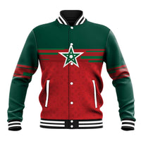 World Football 2026 Morocco Custom Baseball Jacket African Geometric Red Pattern - Wonder Print Shop