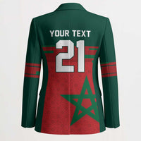 World Football 2026 Morocco Custom Blazer African Geometric Red Pattern - Wonder Print Shop