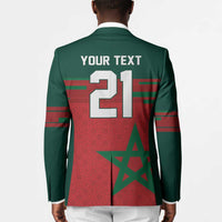 World Football 2026 Morocco Custom Blazer African Geometric Red Pattern - Wonder Print Shop