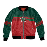 World Football 2026 Morocco Custom Bomber Jacket African Geometric Red Pattern - Wonder Print Shop
