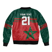 World Football 2026 Morocco Custom Bomber Jacket African Geometric Red Pattern - Wonder Print Shop