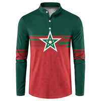 World Football 2026 Morocco Custom Button Sweatshirt African Geometric Red Pattern