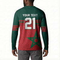 World Football 2026 Morocco Custom Button Sweatshirt African Geometric Red Pattern