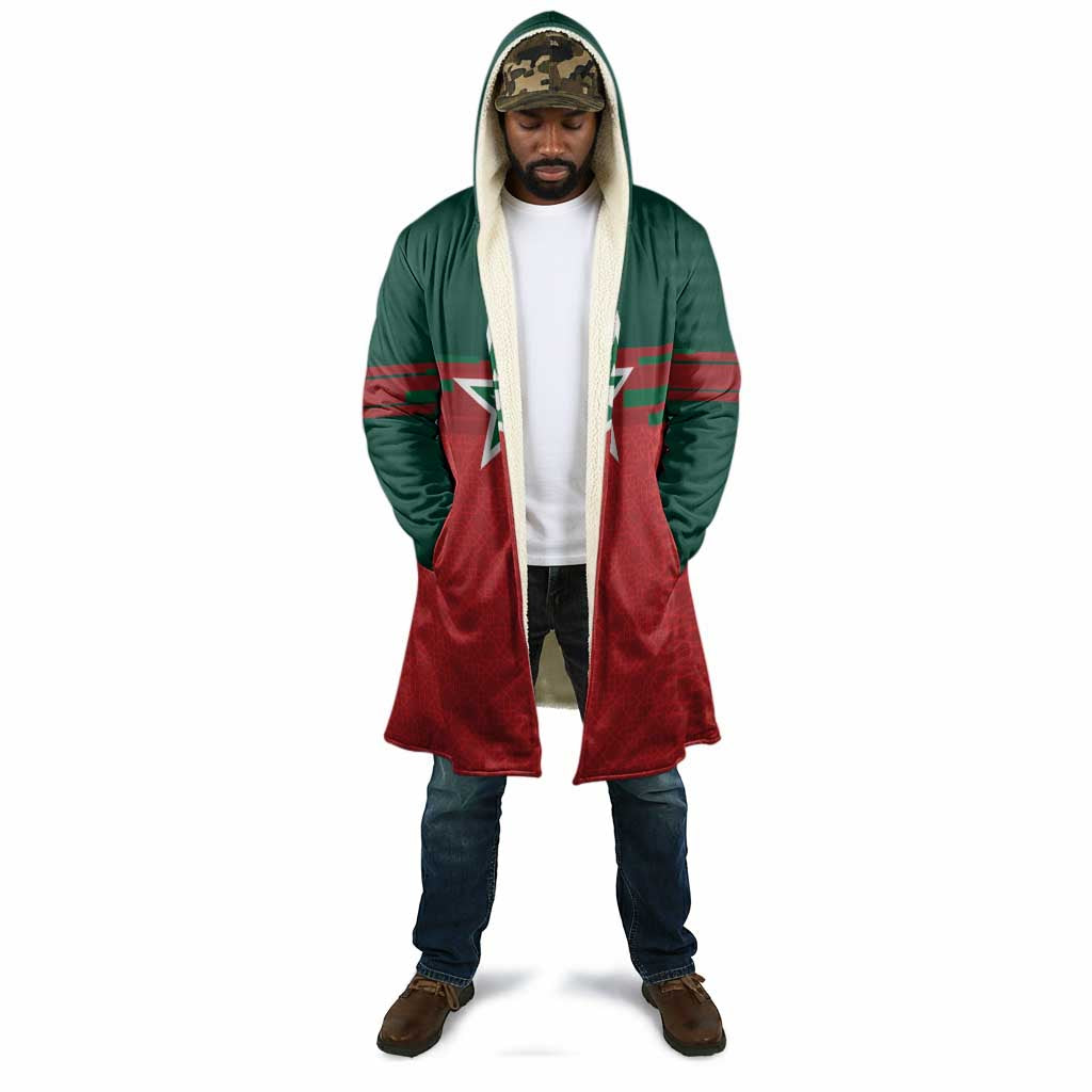 World Football 2026 Morocco Custom Cloak African Geometric Red Pattern - Wonder Print Shop