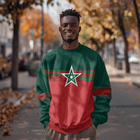 World Football 2026 Morocco Custom Sweatshirt African Geometric Red Pattern - Wonder Print Shop