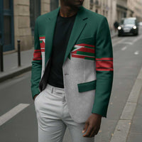 World Football 2026 Morocco Custom Blazer African Geometric White Pattern - Wonder Print Shop