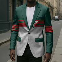 World Football 2026 Morocco Custom Blazer African Geometric White Pattern - Wonder Print Shop