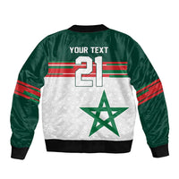 World Football 2026 Morocco Custom Bomber Jacket African Geometric White Pattern - Wonder Print Shop