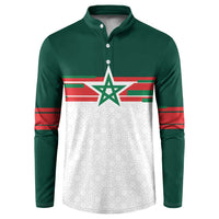 World Football 2026 Morocco Custom Button Sweatshirt African Geometric White Pattern