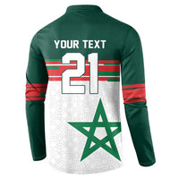 World Football 2026 Morocco Custom Button Sweatshirt African Geometric White Pattern
