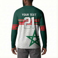 World Football 2026 Morocco Custom Button Sweatshirt African Geometric White Pattern