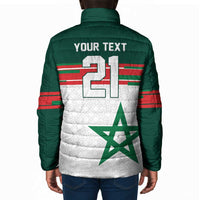 World Football 2026 Morocco Custom Padded Jacket African Geometric White Pattern - Wonder Print Shop
