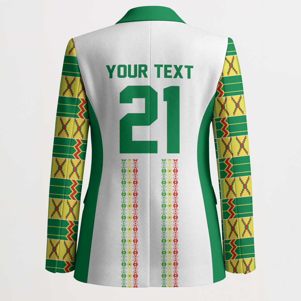 World Football 2026 Senegal Custom Blazer African Kente White Pattern - Wonder Print Shop