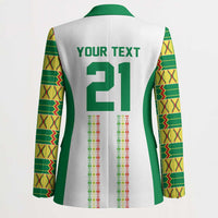 World Football 2026 Senegal Custom Blazer African Kente White Pattern - Wonder Print Shop