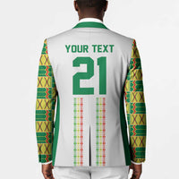 World Football 2026 Senegal Custom Blazer African Kente White Pattern - Wonder Print Shop
